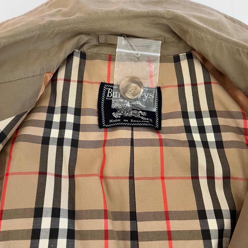 Vintage Burberry Beige Check Lined Trench - Picture 10 of 12